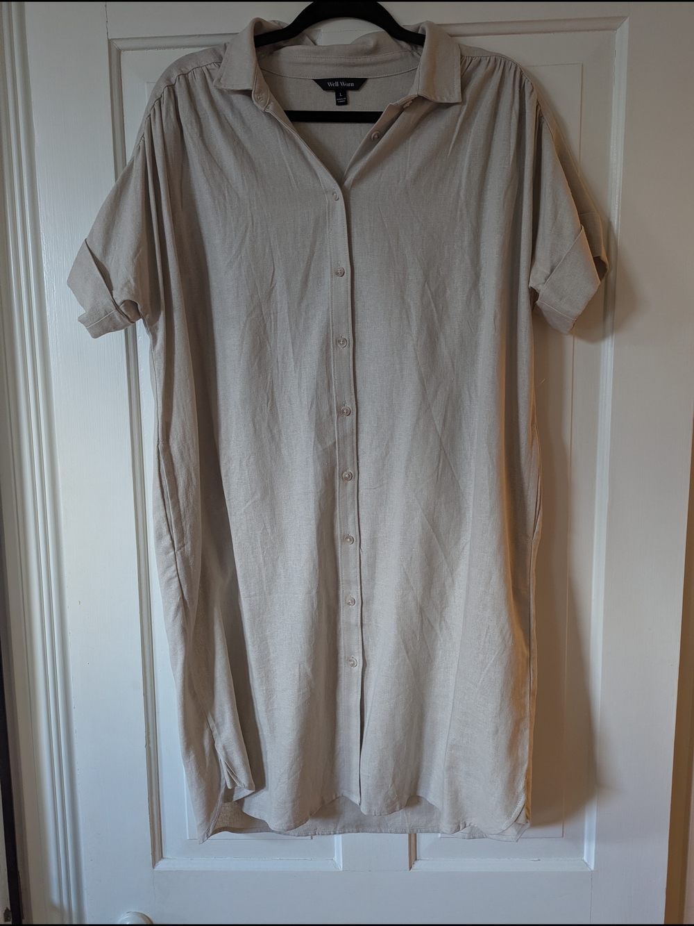 Linen-blend Shirt Dress
